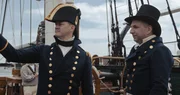 Reenactment &ndash; Kommodore John Barry aus Wexford erteilt auf seinem Schiff die Befehle.