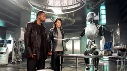 Mit Hilfe der Roboterpsychologin Dr. Susan Calvin (Bridget Moynahan, r.), die der festen &Uuml;berzeugung ist, dass die ehernen Robot-Gesetze zum Schutz der Menschen fest in den Maschinen installiert sind und nicht umgangen werden k&ouml;nnen, st&ouml;&szlig;t Detective Spooner (Will Smith, l.) auf ein die gesamte Menschheit bedrohendes Geheimnis ...