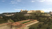 CGI of Emperor Nero's Domus Aurea complex.