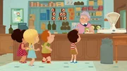 Nick und seine Freunde versuchen, der Frau im Krämerladen alle Arbeitshefte wegzukaufen. Nick und seine Freunde versuchen, der Frau im Krämerladen alle Arbeitshefte wegzukaufen.