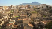 Luftaufnahme der Überreste der antiken Stadt Herculaneum. Luftaufnahme der Überreste der antiken Stadt Herculaneum.