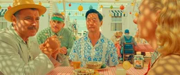 (v.li.): Liev Schreiber (J. J. Kellogg), Steve Carell (Motel Manager), Stephen Park (Roger Cho), Hope Davis (Sandy Borden).