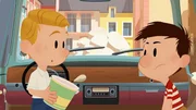 Nick ist sauer. Georg hat das Waschwasser ins Auto geschüttet. Nick ist sauer. Georg hat das Waschwasser ins Auto geschüttet.