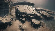 As the waters of the East China Sea drain away, the Yonaguni Monument is exposed. As the waters of the East China Sea drain away, the Yonaguni Monument is exposed.