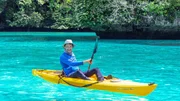 Uli Kunz erkundet im Kajak die Inselwelt von Palau. Uli Kunz erkundet im Kajak die Inselwelt von Palau.