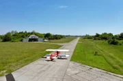 Spitzname des Flugzeuges - Der rote Baron. Manfred von Richthofen hob im ersten Weltkrieg tats&auml;chlich in Gro&szlig;enhain ab