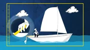 Most small boats are steered using a tiller, with power provided by the sails.