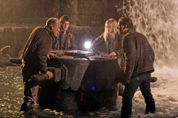 V.l.: Mitch Wilkinson (Ed Harris), Riley Poole (Justin Bartha), Dr. Abigail Chase (Diane Kruger), Benjamin Franklin Gates (Nicolas Cage)