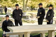 (v.l.n.r.) Jimmy Palmer (Brian Dietzen); Alden Parker (Gary Cole); Timothy McGee (Sean Murray); Jessica Knight (Katrina Law) (v.l.n.r.) Jimmy Palmer (Brian Dietzen); Alden Parker (Gary Cole); Timothy McGee (Sean Murray); Jessica Knight (Katrina Law)