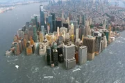 Simulation: Der steigende Meeresspiegel überflutet Manhattan. Simulation: Der steigende Meeresspiegel überflutet Manhattan.