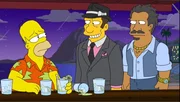 Auch wenn zwielichtige Gestalten Homer (l.) in Brasilien hohe Bestechungssummen anbieten, er bleibt standhaft und &uuml;berzeugt als Schiedsrichter durch seine Rechtschaffenheit ...