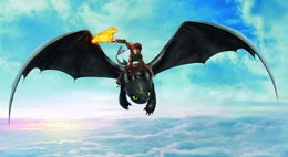 DRACHENZ&Auml;HMEN LEICHT GEMACHT 2 - Artwork - Hicks (oben) liebt es, mit seinem Drachen Ohnezahn (unten) die gro&szlig;e weite Welt zu erforschen. Doch als der Wikinger Drago Blutfaust nicht nur die Bewohner der Insel Berk, sondern auch deren Drachen bedroht, m&uuml;ssen die beiden handeln ...