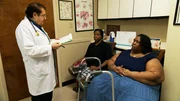 Dr Now talking with June and her partner, Sadi, at the doctor office. Dr Now talking with June and her partner, Sadi, at the doctor office.