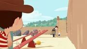 Nick hört mit, wie Georg und sein Chauffeur von einem Schatz sprechen. Nick hört mit, wie Georg und sein Chauffeur von einem Schatz sprechen.