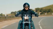 Patrice Lhomme auf seinem Motorrad. Patrice Lhomme auf seinem Motorrad.