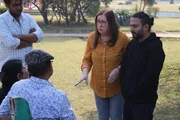 Sumit Singh & Jenny Slaten talking to his parents in the park after an argument.