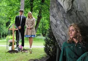 Von Moritz (Daniel F&uuml;nffrock, l.) und Theresa (Ines Lutz, M.) gest&ouml;rt, kann Kristin (Nina Schmieder, r.) die Diamanten nicht aus der Urne holen.