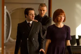 V.l.: Philippe Weis (Vincent Kartheiser), Will Salas (Justin Timberlake), Vincent Kartheiser (Amanda Seyfried)