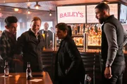 Pictured (L-R): John Boyd as Special Agent Stuart Scola, Kevin L. Johnson as Robber #2 / Nick Foster, Missy Peregrym as Special Agent Maggie Bell, and Zeeko Zaki as Special Agent Omar Adom "OA" Zidan.