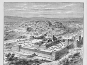 Eine Illustration eines j&uuml;dischen Tempels im alten Jerusalem, Israel, ver&ouml;ffentlicht in &bdquo;The Life of Christ&ldquo; von Louise Seymour Houghton.