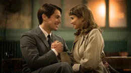 l-r:  Andr&eacute; Fauvel (Lucas Bravo), Natasha (Alba Baptista)