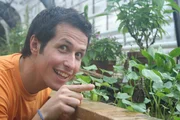 Willi im Schmetterlingshaus des Botanischen Gartens in M&uuml;nchen.