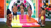 LOVE ISLAND USA -- Episode 715 -- Pictured: (l-r) Thomas John "TJ" Palma, Megan Thee Stallion, Andreina Santos, Jose "Pepe" Garcia-Gonzalez
