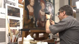 Georg Prast restauriert das Gem&auml;lde &bdquo;Drei Prinzessinnen von Lucas Cranach d.&Auml;.&ldquo;.