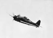 Weltkrieg, Luftkrieg, deutsche Luftwaffe &ndash; Kampfflugzeug Focke-Wulf FW-190 im Flug, 1942.