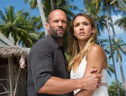 L-R: Arthur Bishop (Jason Statham) and Gina (Jessica Alba)