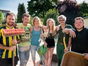 V.l.: Claus, Frank, Frau Claudia, Tochter Celine, Ralf und Henrik