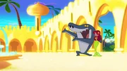 Marina genießt zusammen mit Sharko einen entspannten Tag am Strand. Marina genießt zusammen mit Sharko einen entspannten Tag am Strand.