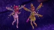 Mia (l.) und Yuko (r.) fliegen durch die fliederfarbene Grotte und suchen nach einer neuen Zutat für den rettenden "Trank der Einheit". Mia (l.) und Yuko (r.) fliegen durch die fliederfarbene Grotte und suchen nach einer neuen Zutat für den rettenden "Trank der Einheit".