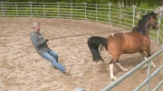 Bernd Hackel und Huzulen-Pony "Wango". Bernd Hackel und Huzulen-Pony "Wango".