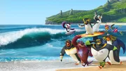 (v.l.) Hunter, Paige, Mr. McMahon, Cody, J.C., Lani, Chicken Joe und Undertaker machen sich auf den Weg, um die gef&auml;hrlichste Surf-Bucht der Welt zu finden. Werden sie die dortigen Wellen &uuml;berstehen k&ouml;nnen?