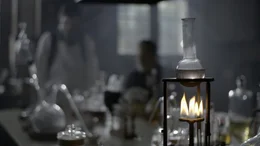 Reenactment des Labor von Louis Pasteur.