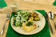 Leibgericht: Ofengegarte Lauch-Schinken-R&ouml;llchen mit Br&ouml;seln, geschwenkten Drillingen und Feldsalat mit Zitronen-Joghurt-Dressing von Silke Kalien