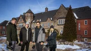 Alex Schroeder, Tanner Wiseman, Dakota Laden and Chelsea Laden at Cresson Sanatorium & Prison, as seen on Travel Channel's Destination Fear.