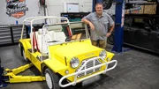 Mike Brewer next to Mini Moke Mike Brewer next to Mini Moke