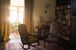 Wohnzimmer in J. Robert Oppenheimers Haus in Los Alamos, New Mexico