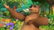 Balu soll Rangu als S&auml;nger auf dem Sommerfestival vertreten. Die drei V&ouml;gel Darsi, Vira und Ravi sind etwas erschrocken als Balu eine Kostprobe gibt, denn der B&auml;r singt leider ziemlich schief.