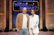 Treten bei "Wer wei&szlig; denn sowas?" gegeneinander an: Der Fernsehmoderator und Sportreporter Frank Buschmann (l.) und die Fernsehmoderatorin Laura Wontorra (r.).