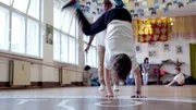 Juri gibt alles beim Capoeira-Training.