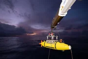 RV Petrels Autonomous Underwater Vehicle poised for deployment
