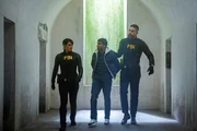 Pictured (L-R): Missy Peregrym as Special Agent Maggie Bell, Rumman Ariff as Adeel, and Zeeko Zaki as Special Agent Omar Adom "OA" Zidan.