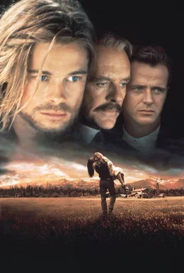 Ludlow (Anthony Hopkins, M.) sitzt zwischen den St&uuml;hlen. Seine S&ouml;hne Tristan (Brad Pitt, l.) und Alfred (Aidan Quinn, r.) begehren die gleiche Frau ...