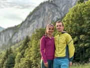 Johannes Obermair und Anna Schinkowitsch vor der Ewigen Wand. Johannes Obermair und Anna Schinkowitsch vor der Ewigen Wand.