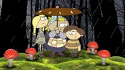 Als Hänsel und Gretel zu Besuch kommen, ist kein Pfefferkuchenhaus mehr da. Aber zum Glück noch der Hexenbesen. So finden alle wieder nach Hause. Als Hänsel und Gretel zu Besuch kommen, ist kein Pfefferkuchenhaus mehr da. Aber zum Glück noch der Hexenbesen. So finden alle wieder nach Hause.