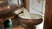 Die Kuh Lena und ihre Herde geben Milch für den Käse, der hier hergestellt wird. Die Kuh Lena und ihre Herde geben Milch für den Käse, der hier hergestellt wird.
