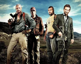 Plakatmotiv zum Film "Das A-Team - Der Film" mit (v.l.) Hannibal (Liam Neeson), Murdock (Sharlto Copley), B. A. Baracus (Quentin "Rampage" Jackson) und Face (Bradley Cooper).